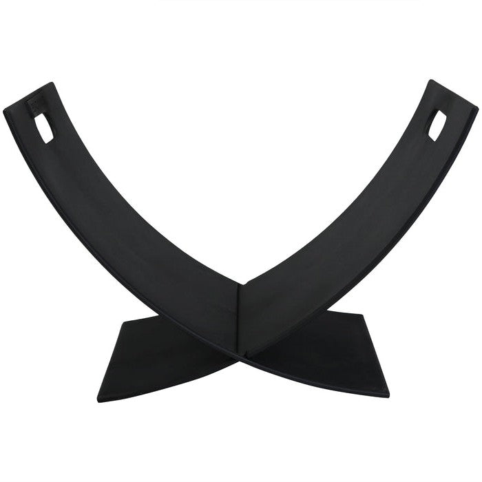 30" Black Steel Firewood Rack - Indoor/Outdoor Log Storage That Won't Ghost You