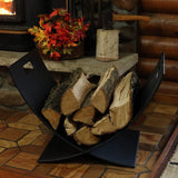 30" Black Steel Firewood Rack - Indoor/Outdoor Log Storage That Won't Ghost You
