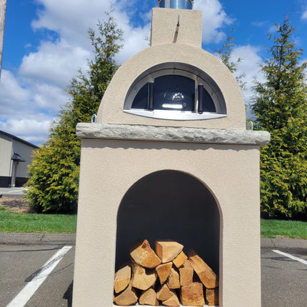 Traditional Wood Fired Brick Pizza Oven - Sierra Dune with Matching Base ProForno