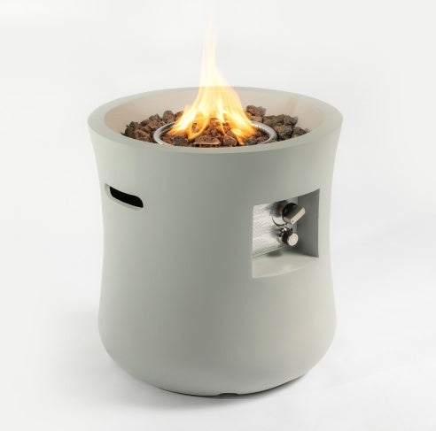 Outdoor Propane Fire Pit Table,Compact Streamlined Modern 20-inch,Round Graphite Base With Waterproof Cover,Free Lava Rocks - Phoenix Fire Art Store