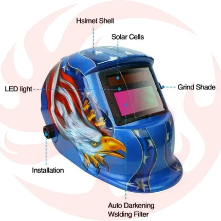 Solar Auto-Darkening Welding Helmet | Shade 9-13 | Eye Protection That Actually Works - Phoenix Fire Art Store