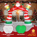 8.9ft Christmas Arch, 7 LED Lights, Drawstring Pockets, Christmas Inflatable Arch