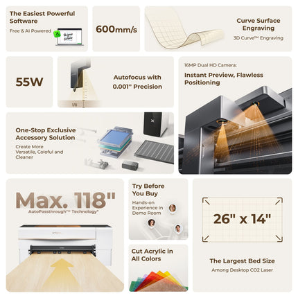 xTool P2S 55W Desktop CO2 Laser Cutter xTool