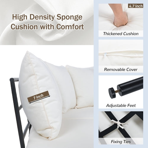 Patio Half-Moon Curved Outdoor Furniture Sofa Set with Coffee Table - Phoenix Fire Art Store