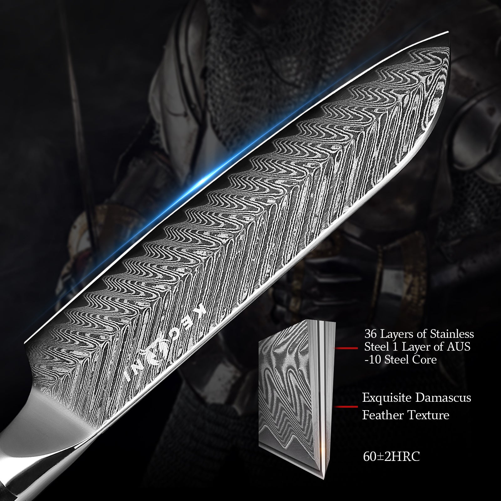 Kegani Santoku Knife 7 Inch Japanese Santoku Knife, 73 Layer AUS-10 Damascus, Full Tang G10 Handle with Case & Sheath - Phoenix Fire Art Store