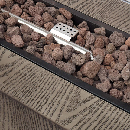 Alora 48" Outdoor Propane Fire Pit Table - 50,000 BTU Rectangle Gas Fire Pit with Lava Rocks