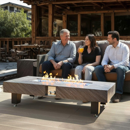 Alora 54-Inch Modern Outdoor Propane Fire Pit Table With Waterproof Cover (SAK42628)