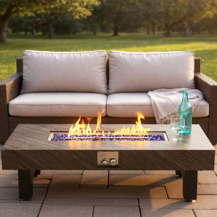 Alora 54-Inch Modern Outdoor Propane Fire Pit Table With Waterproof Cover (SAK42628)