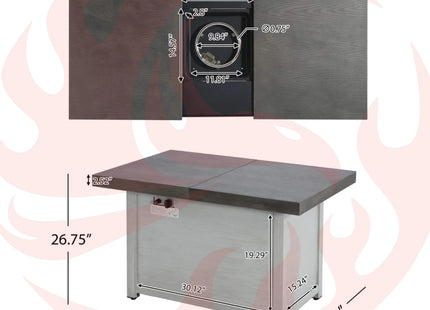 Alora Premium 50K BTU Rectangle Outdoor Aluminum Fire Pit Table (SAK70248) - Phoenix Fire Art Store