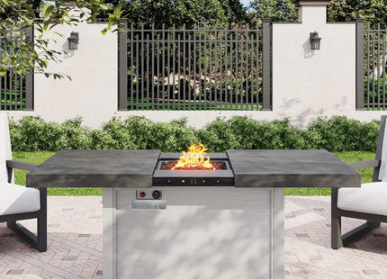 Alora Premium 50K BTU Rectangle Outdoor Aluminum Fire Pit Table (SAK70248) - Phoenix Fire Art Store