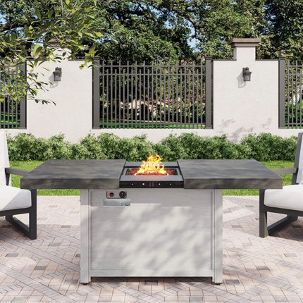 Alora Premium 50K BTU Rectangle Outdoor Aluminum Fire Pit Table (SAK70248) - Phoenix Fire Art Store