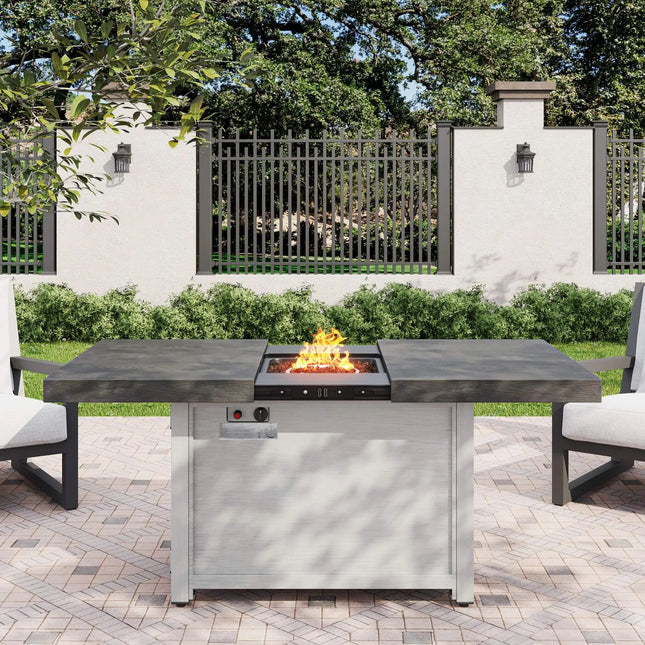 Alora Premium 50K BTU Rectangle Outdoor Aluminum Fire Pit Table (SAK70248) - Phoenix Fire Art Store