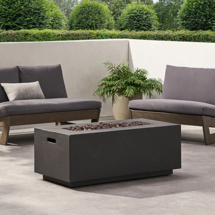 Alora Premium Outdoor Contemporary 40K BTU Rectangular Propane Gas Fire Pit Table (SAK96153) SAKSBY WHOLESALE
