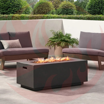 Alora Premium Outdoor Contemporary 40K BTU Rectangular Propane Gas Fire Pit Table (SAK96153) SAKSBY WHOLESALE