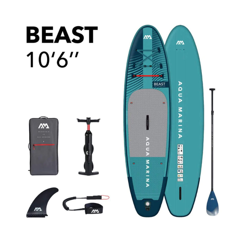 Aqua Marina Beast BT-23BEP Advanced All-Around Inflatable SUP With Carbon Hybrid Paddle, 10FT (SAK89512)