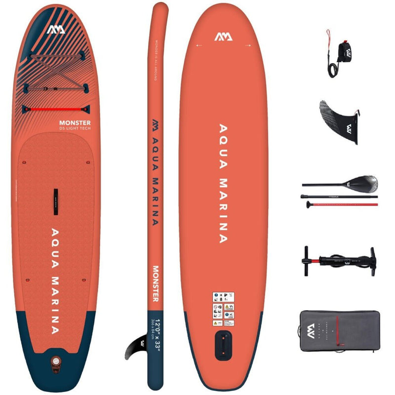 Aqua Marina Monster BT-23MOP All Around ISUP Sky Glider With Swift Attach Center Fin, 12FT (SAK56240)