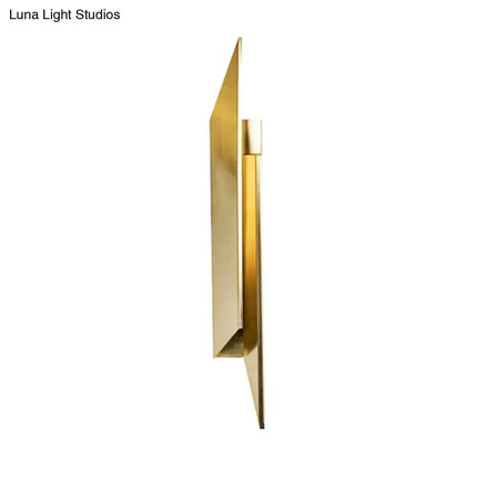 Gold Art Deco Wall Lamp - Quadrilateral Metallic Sconce Decorbites