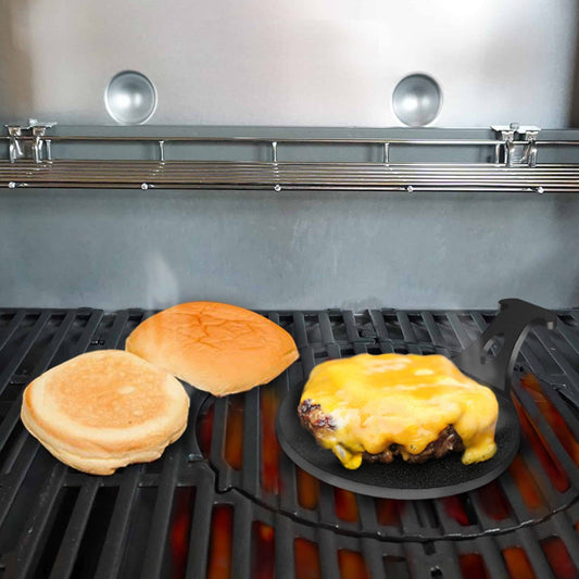 Arteflame 6" Burger Pucks - Grill Juicy Good Burgers with Arteflame Mini Griddles for BBQ Grills (set of 2) - Phoenix Fire Art Store