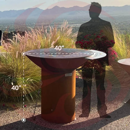 Arteflame Classic 40″ — Storage Base Flat-Top Grill & Fire Bowl (CORTEN Steel) - Phoenix Fire Art Store