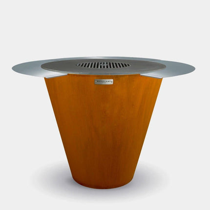 Arteflame Classic 40″ — Round Base Flat-Top Grill & Fire Bowl (CORTEN Steel) Arteflame Outdoor Grills