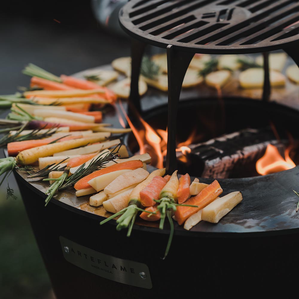 Arteflame Classic 40″ — Storage Base Flat-Top Grill & Fire Bowl (CORTEN Steel) - Phoenix Fire Art Store