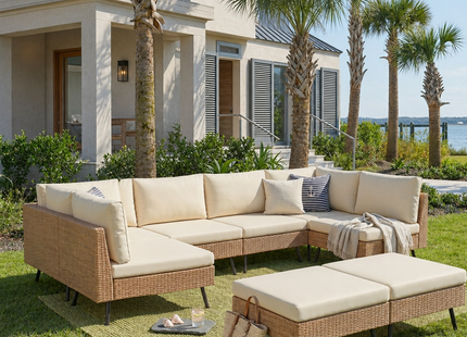 Axis 95.2" Coastal Outdoor Sectional Set, 8-Piece Pamapic