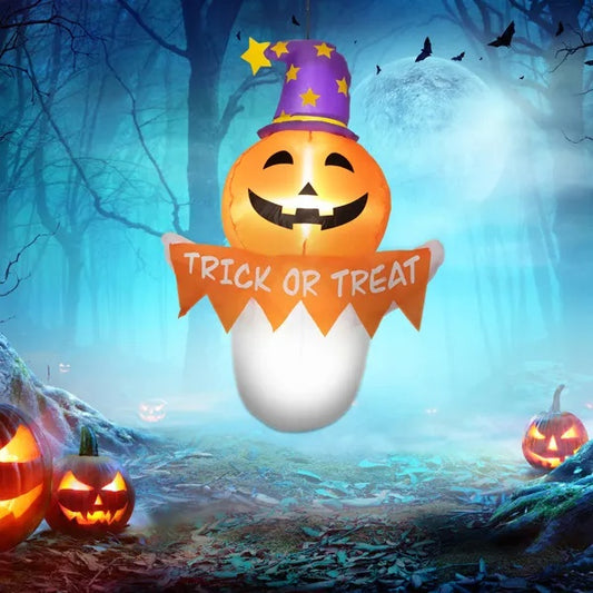 Pumpkin Ghost Witch Inflatable Halloween Decoration