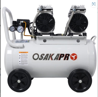 2.5HP Silent Air Compressor 13 Gallon - Oil-Free Portable Powerhouse with Wheels