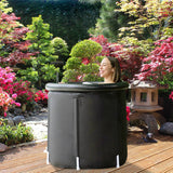 97Gal Ice Bath Tub With Cover for Cold Water Therapy, 660LBS Load Capacity 33.46x33.46x29.52in