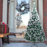 Green Pointed Spray White PVC Material Christmas Tree