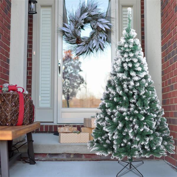 Green Pointed Spray White PVC Material Christmas Tree