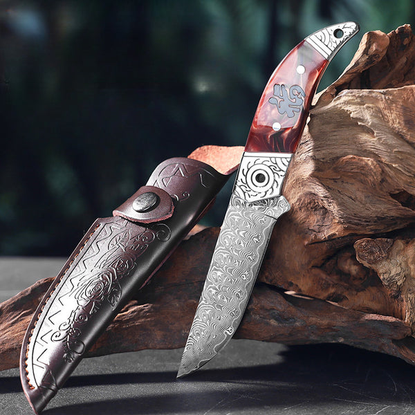 The Red-handled Fu Hand Handle Meat Knife - Phoenix Fire Art Store