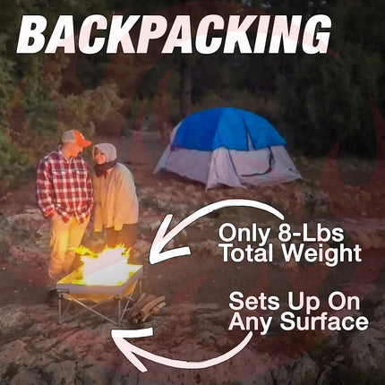 Fireside Outdoor Pop-Up Fire Pit & Heat Shield Bundle - Phoenix Fire Art Store