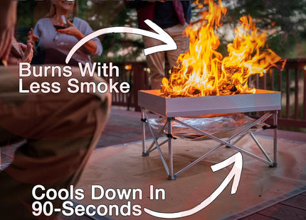 Fireside Outdoor Pop-Up Fire Pit & Heat Shield Bundle - Phoenix Fire Art Store