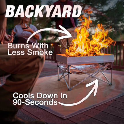 Fireside Outdoor Pop-Up Fire Pit & Heat Shield Bundle - Phoenix Fire Art Store