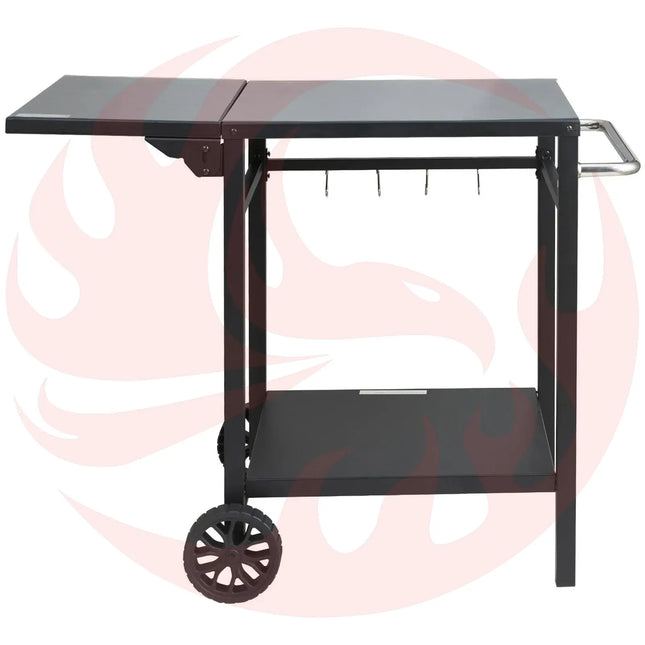 Outdoor Multifunctional Foldable, Portable, Modular Iron Table Top BBQ Grill Dining Cart With Double-Shelf - Phoenix Fire Art Store