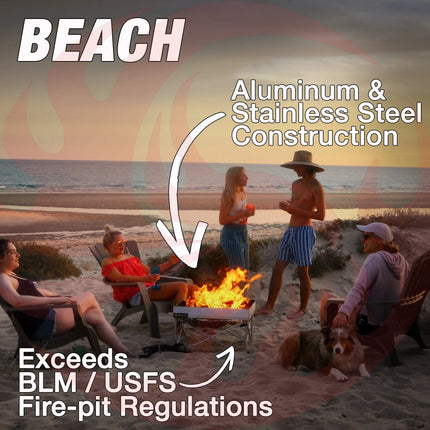 Fireside Outdoor Pop-Up Fire Pit & Heat Shield Bundle - Phoenix Fire Art Store