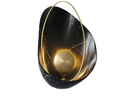 Shell Resin Art Wall Sconce - LED Metallic Ellipse Light Decorbites
