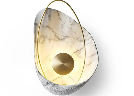 Shell Resin Art Wall Sconce - LED Metallic Ellipse Light Decorbites