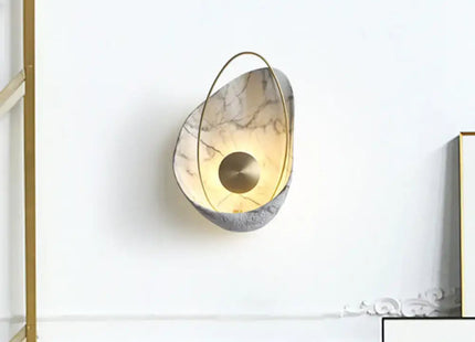 Shell Resin Art Wall Sconce - LED Metallic Ellipse Light Decorbites