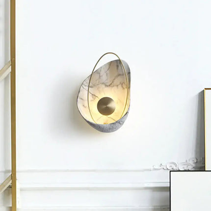 Shell Resin Art Wall Sconce - LED Metallic Ellipse Light Decorbites