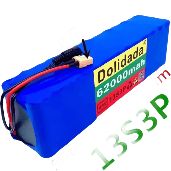 Blue 48V 62Ah Lithium Battery Pack 1000W 13S3P