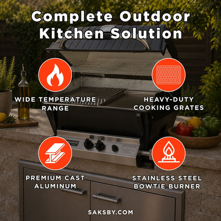 Broilmaster P3X Super Premium Cast Aluminum Gas Grill With Flare Busters, Griddle And Smoker Shutter (SAK98194) SAKSBY WHOLESALE