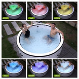 Inflatable Hot Tub, Portable Spa Pool, Outdoor Spa Center That Can Accommodate 4-6 People, With Lid And 6 Colored Light Beads - Phoenix Fire Art Store