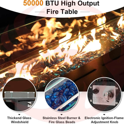 Outdoor Rattan Furniture Set with 45 Inch Fire Pit-2
