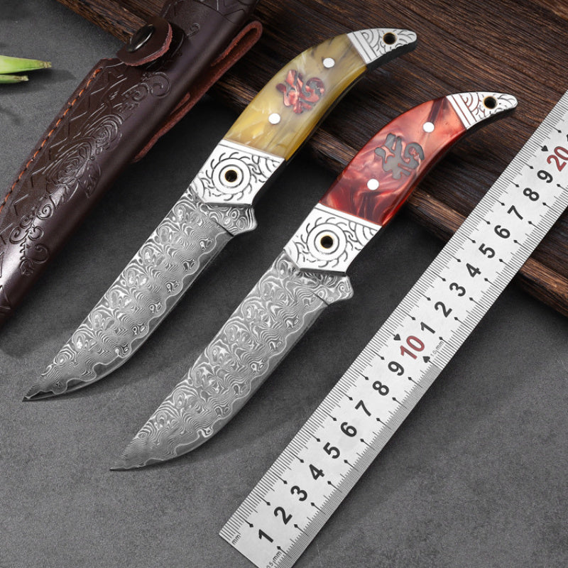 The Red-handled Fu Hand Handle Meat Knife - Phoenix Fire Art Store