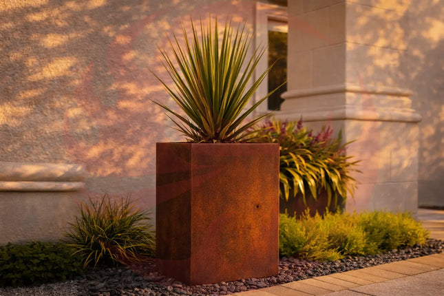 Corten Steel Column Planters - FREE SHIPPING! - Phoenix Fire Art Store
