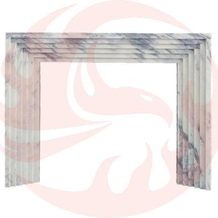 Calacatta Viola Marble Art Deco Fireplace Mantel Polished (L)60" (H)47" (D)8" - Phoenix Fire Art Store