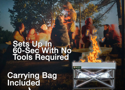 Fireside Outdoor Pop-Up Fire Pit & Heat Shield Bundle - Phoenix Fire Art Store
