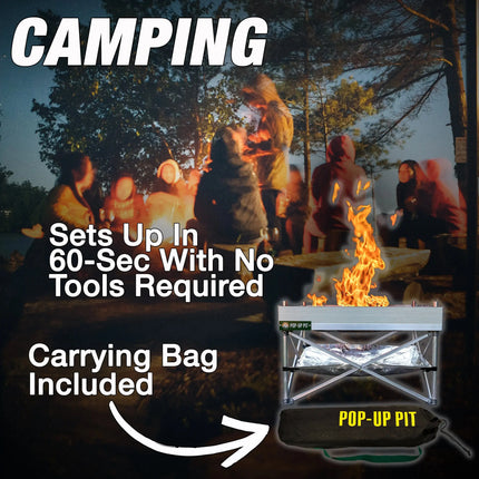 Fireside Outdoor Pop-Up Fire Pit & Heat Shield Bundle - Phoenix Fire Art Store